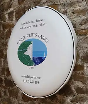Wheel cover with white print and white skirt Full wrap wheel cove.
